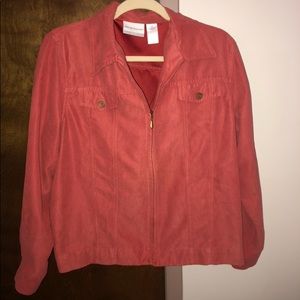 orange faux suede jacket